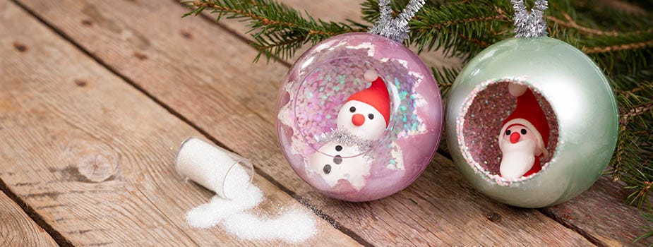 Christmas decorations with Foam Clay and Silk Clay