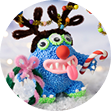 Friendly Christmas monster &ndash; Rudolf look-a-like