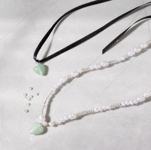 Collage picture - Jewelry necklace with crystals