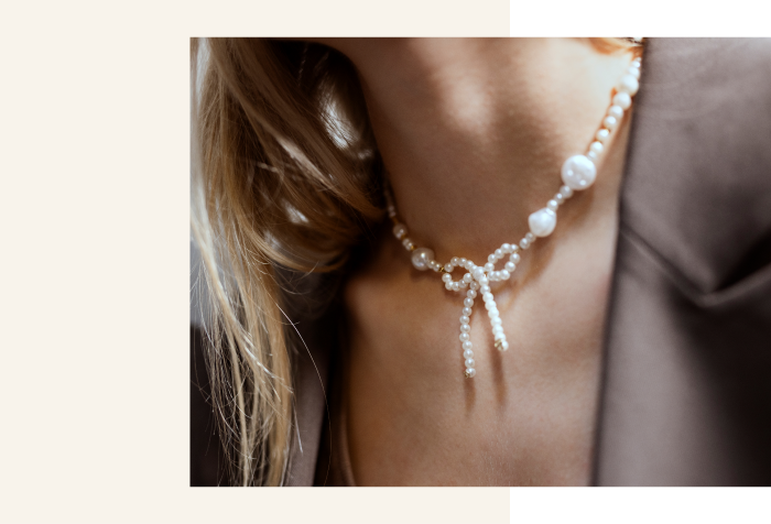 Necklace made of small pearls