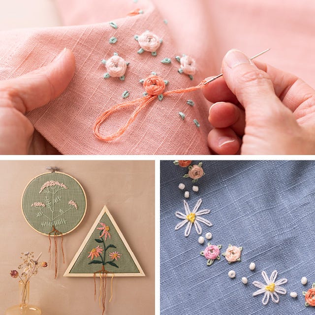 Collage image with embroidery