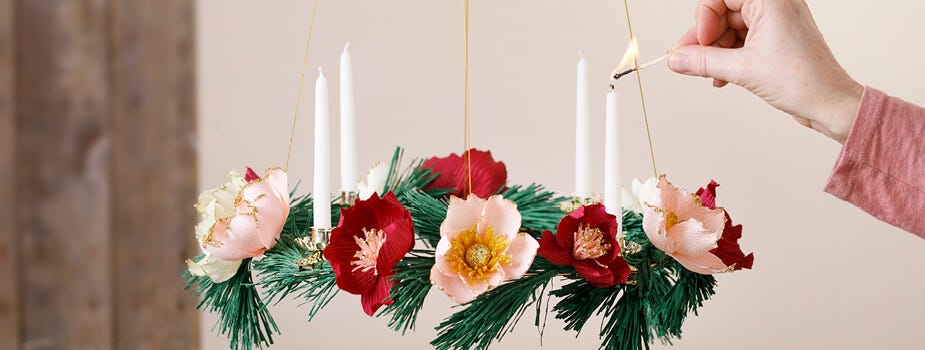 Advent wreath and advent decorations