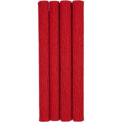 Crepe Paper, sheet 25x60 cm, Crêpe ratio: 180%, 105 g, red, 4 sheet/ 1 pack