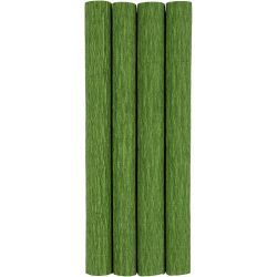 Crepe Paper, sheet 25x60 cm, Crêpe ratio: 180%, 105 g, leaf green, 4 sheet/ 1 pack
