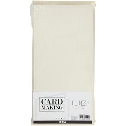 Cards and envelopes, card size 15x15 cm, envelope size 16x16 cm, 110+220 g, off-white, 50 set/ 1 pack