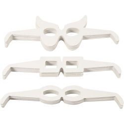 Novelty Glasses, H: 4,5-10 cm, L: 32 cm, white, 160pc/ 1 pack
