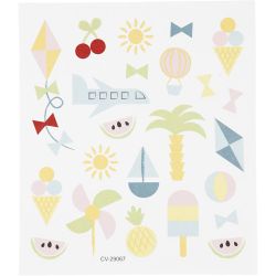 Stickers, summer holiday, sheet 15x16,5 cm, 1 sheet