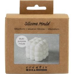 Silicone Mould, Square with bubbles, H: 5 cm, dia. 6 cm, W: 6 cm, 1 pc/ 1 pack