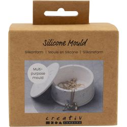 Silicone Mould, Jar with lid, H: 4,5 cm, dia. 7,5 cm, 1 pc/ 1 pack