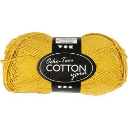 Cotton Yarn, no. 8/4, L: 170 M, curry, 50 g/ 1 ball