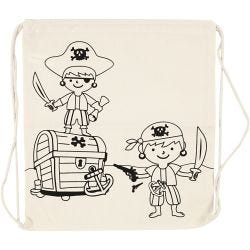 Gym Bag, pirates, size 37x41 cm, 110 g, light natural, 1 pc