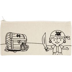Pencil case, pirate, size 21x9 cm, 245 g, light natural, 1 pc