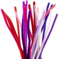 Chenille, L: 30 cm, thickness 6 mm, purple/pink harmony, 25 pc/ 1 pack