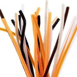 Chenille, L: 30 cm, thickness 6 mm, halloween colours, 25 asstd./ 1 pack
