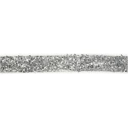 Decorative Ribbon, W: 10 mm, silver, 5 m/ 1 roll