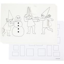 Advent calendar with elves having a snowball fight 