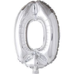 Foil Balloon, 0, 41 cm, silver, 1 pc