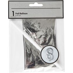 Foil Balloon, 8, 41 cm, silver, 1 pc
