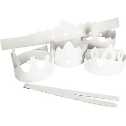 Crowns, H: 10-16,5 cm, L: 60 cm, 230 g, white, 5pc/ 1 pack