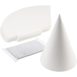 Cone, H: 23 cm, dia. 16,5 cm, 230 g, white, 50pc/ 1 pack