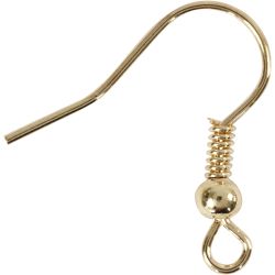 Earring Hooks, L: 18 mm, gold, 10 pc/ 1 pack