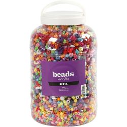 Bucket of Plastic Beads