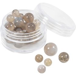 Agate stone beads, size 1x10, 12x8, 15x6 mm, hole size 0,9-1 mm, transparent grey, 28 pc/ 1 pack