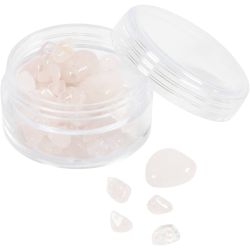 Crystal beads, Rose quartz, dia. 7-12 mm, hole size 1 mm, rose, 63 pc/ 1 pack