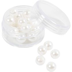 Wax Beads, dia. 8 mm, hole size 2,3 mm, mother-of-pearl, 22 pc/ 1 pack
