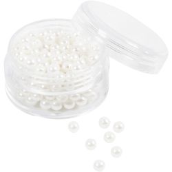 Wax Beads, dia. 4 mm, hole size 1,5 mm, mother-of-pearl, 210 pc/ 1 pack