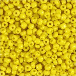 Rocaille Seed Beads, dia. 3 mm, size 8/0, hole size 0,6-1,0 mm, yellow, 25 g/ 1 pack