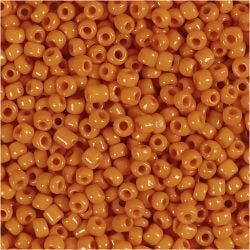Rocaille Seed Beads, dia. 3 mm, size 8/0, hole size 0,6-1,0 mm, orange, 25 g/ 1 pack