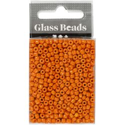 Seed Beads, dia. 3 mm, size 8/0, hole size 0,6-1,0 mm, orange, 25 g/ 1 pack
