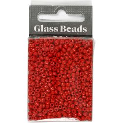 Seed Beads, dia. 3 mm, size 8/0, hole size 0,6-1,0 mm, dark red, 25 g/ 1 pack