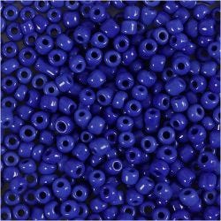 Rocaille Seed Beads, dia. 3 mm, size 8/0, hole size 0,6-1,0 mm, blue, 25 g/ 1 pack