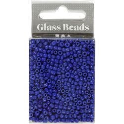 Seed Beads, dia. 3 mm, size 8/0, hole size 0,6-1,0 mm, blue, 25 g/ 1 pack