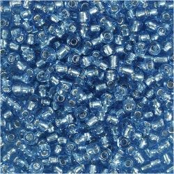 Rocaille Seed Beads, dia. 3 mm, size 8/0, hole size 0,6-1,0 mm, clear turquoise, 25 g/ 1 pack