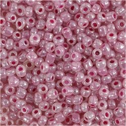 Rocaille Seed Beads, dia. 3 mm, size 8/0, hole size 0,6-1,0 mm, pink, 25 g/ 1 pack