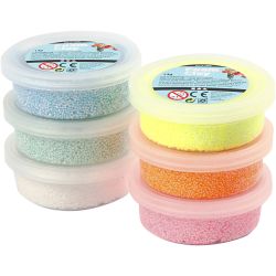 Foam Clay®, glitter, pastel colours, 6x14g/ 1 pack
