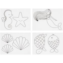 Shrink plastic sheets with motifs