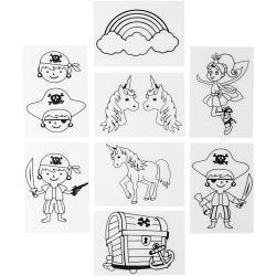 Shrink plastic sheets with motifs