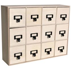 Rough wooden drawer unit - metal handles