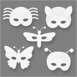 Insect Masks, H: 14-17 cm, W: 19,5-23 cm, 230 g, white, 16pc/ 1 pack