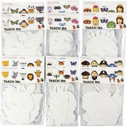 Card Masks, 15-22 cm, 24-25 cm, white, 192pc/ 1 pack