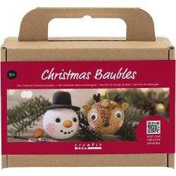 Mini Craft Kit Christmas Baubles, Reindeer and Snowman, 1 pack