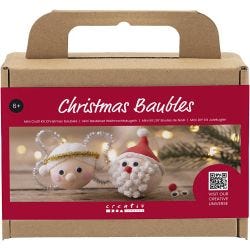 Mini Craft Kit Christmas Baubles, Santa Claus and Angel, 1 pack