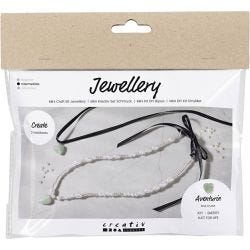 Mini Craft Kit Jewellery, Aventurin heart, clear, 1 pack
