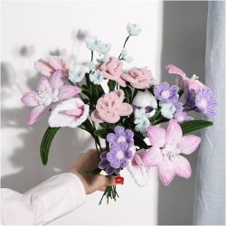 Craft Kit Pipe Cleaner Flowers, Flowers, pastel colours, 1 pack