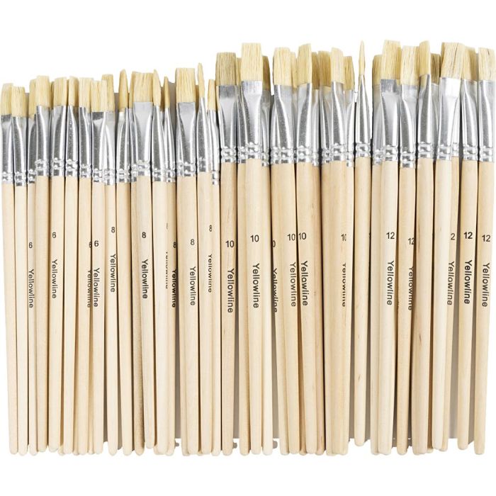 YellowLine Brush Set, no. 6+8+10+12, 48 pc/ 1 pack