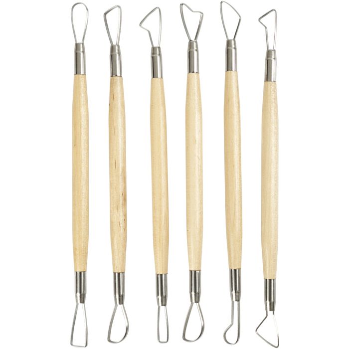 Clay Loop Tools, sharp edges, L: 20 cm, 6 pc/ 1 pack